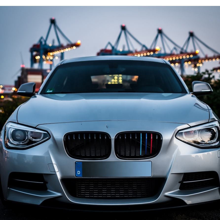 3pcs 8 Bar Front Trim Kidney Grill Cover Clip Strip Stripe For BMW 1 Series F20/F21 2012 - 2014