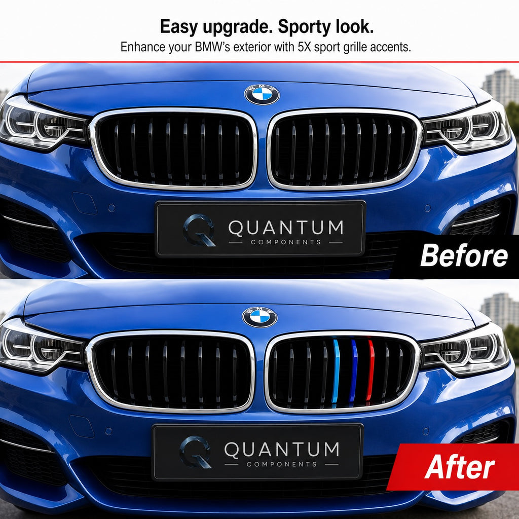 3pcs 9 Bar Front Trim Kidney Grille Cover Clip Strip Stripe For BMW 1 Series F20/F21 LCI  2015 - 2019