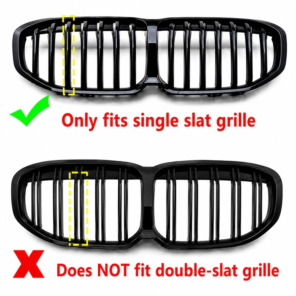 3pcs 7 Bar Front Trim Kidney Grille Cover Clip Strip Stripe For BMW 1 Series F40 2020 on