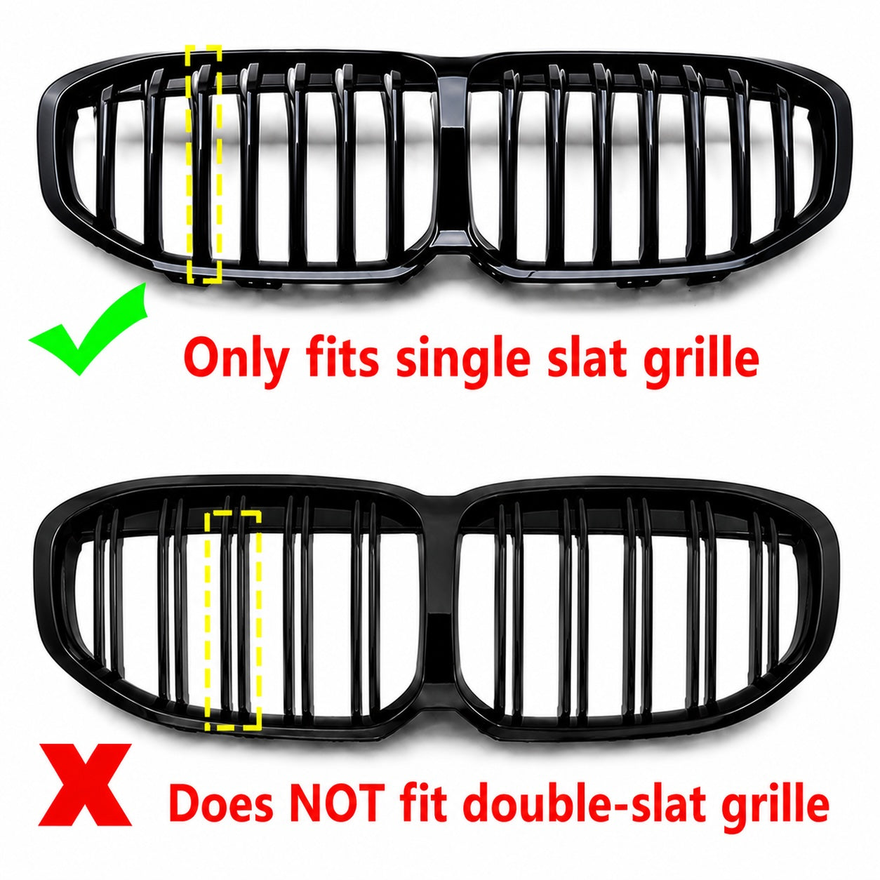 3pcs 7 Bar Front Trim Kidney Grille Cover Clip Strip Stripe For BMW 1 Series F40 2020 on