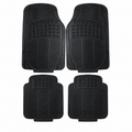 Universal Heavy Duty Rubber Car Floor Mats – 4 Piece Trim-to-Fit Set | QC Components
