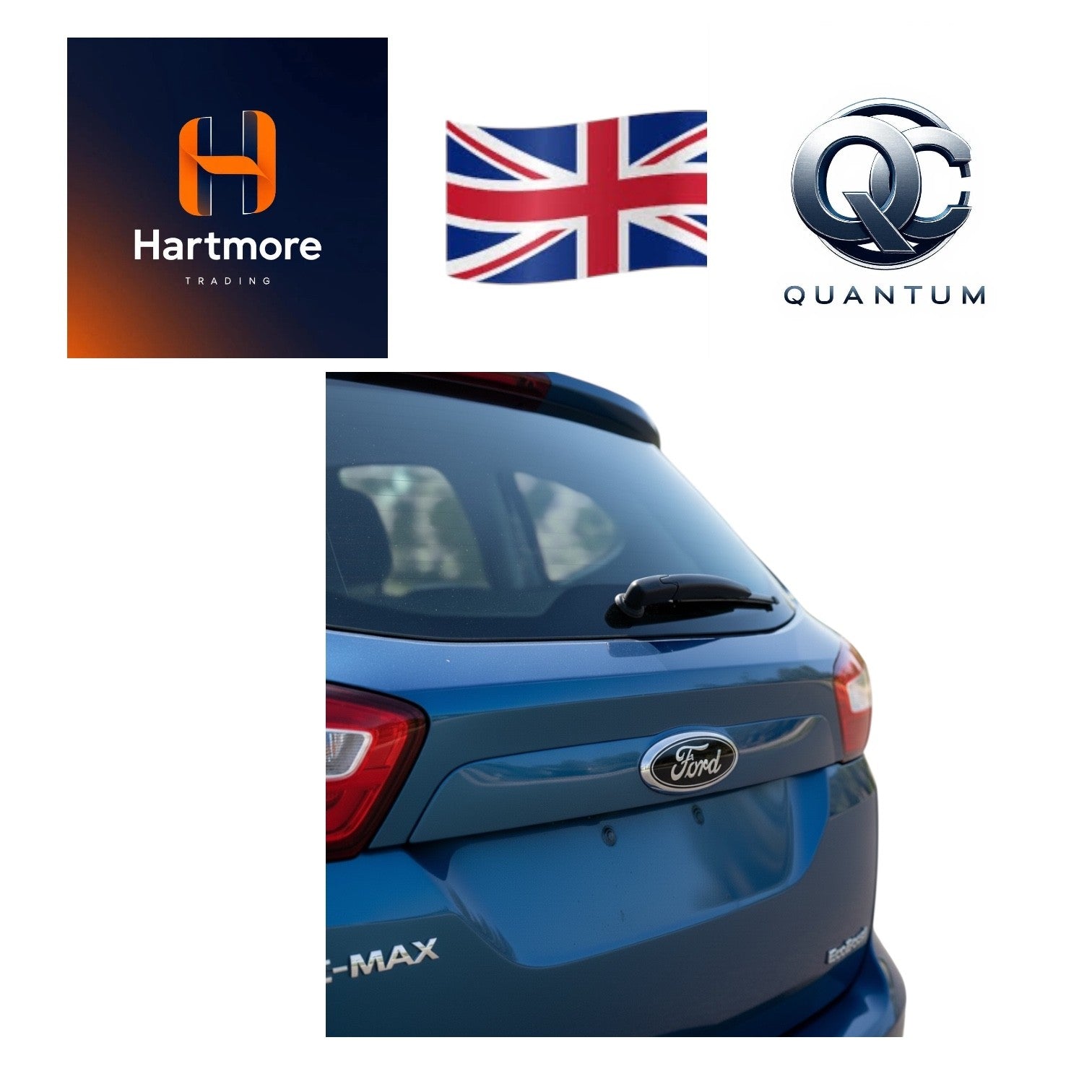 Ford Focus Mk3 Rear Badge Emblem (2011-2014) Fits Cmax 2011-2014, 14.5cm x 5.8cm
