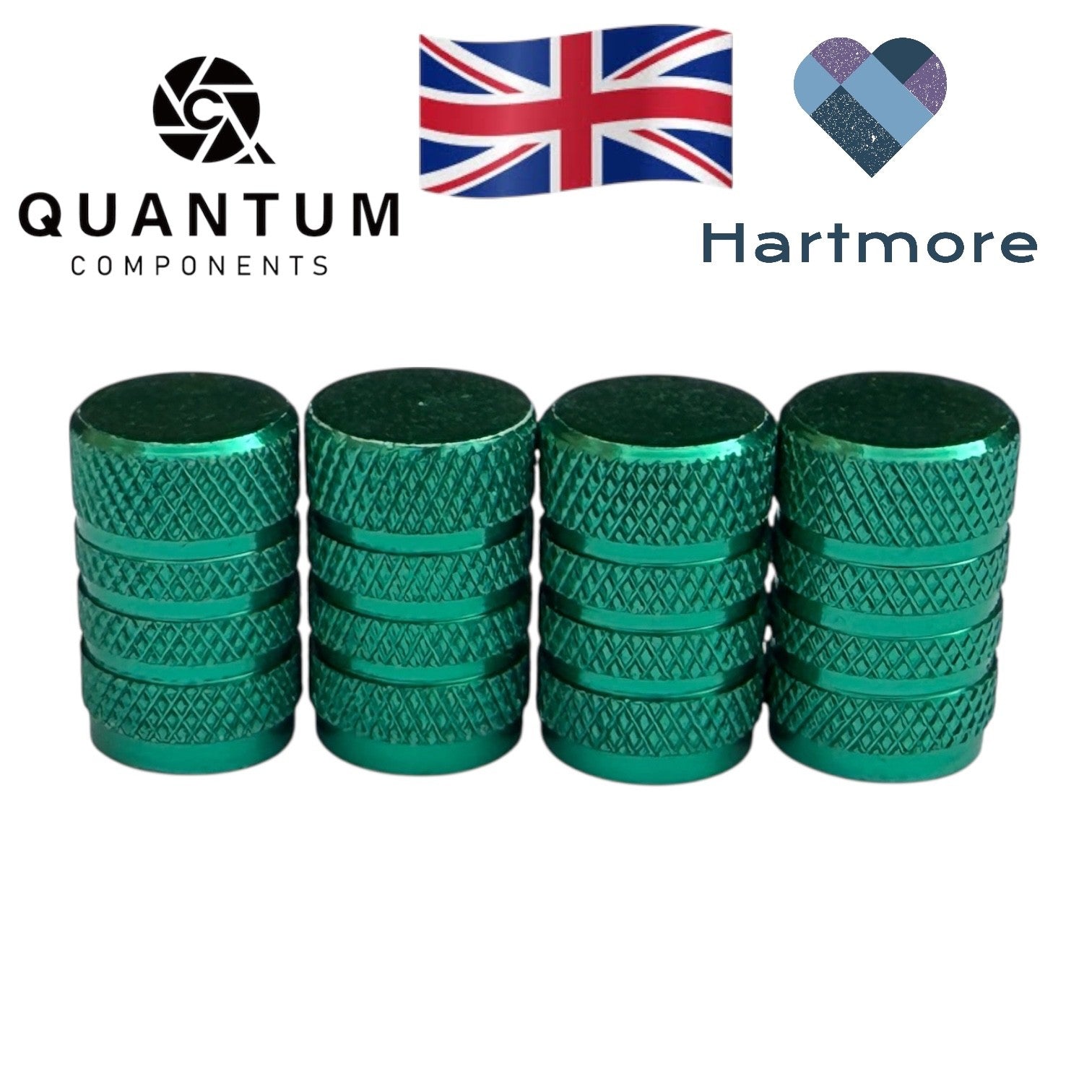 Alloy Tyre Valve Dust Caps (x4) - Universal Fit For All Cars, Bikes, Motorbikes