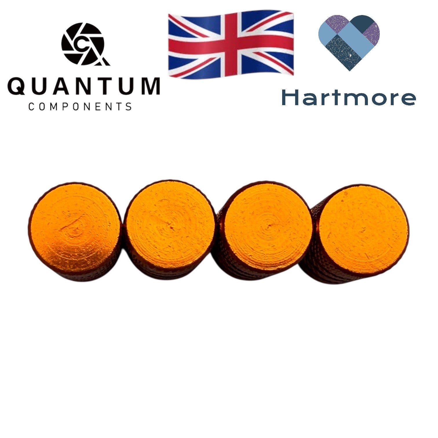 Alloy Tyre Valve Dust Caps (x4) - Universal Fit For All Cars, Bikes, Motorbikes