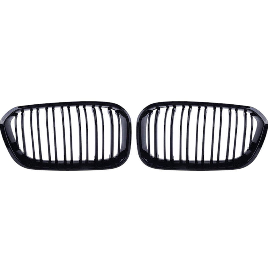 BMW 1 Series F20 F21 LCI Gloss Black Front Kidney Grilles | 2015-2019 | Hartmore Automotive