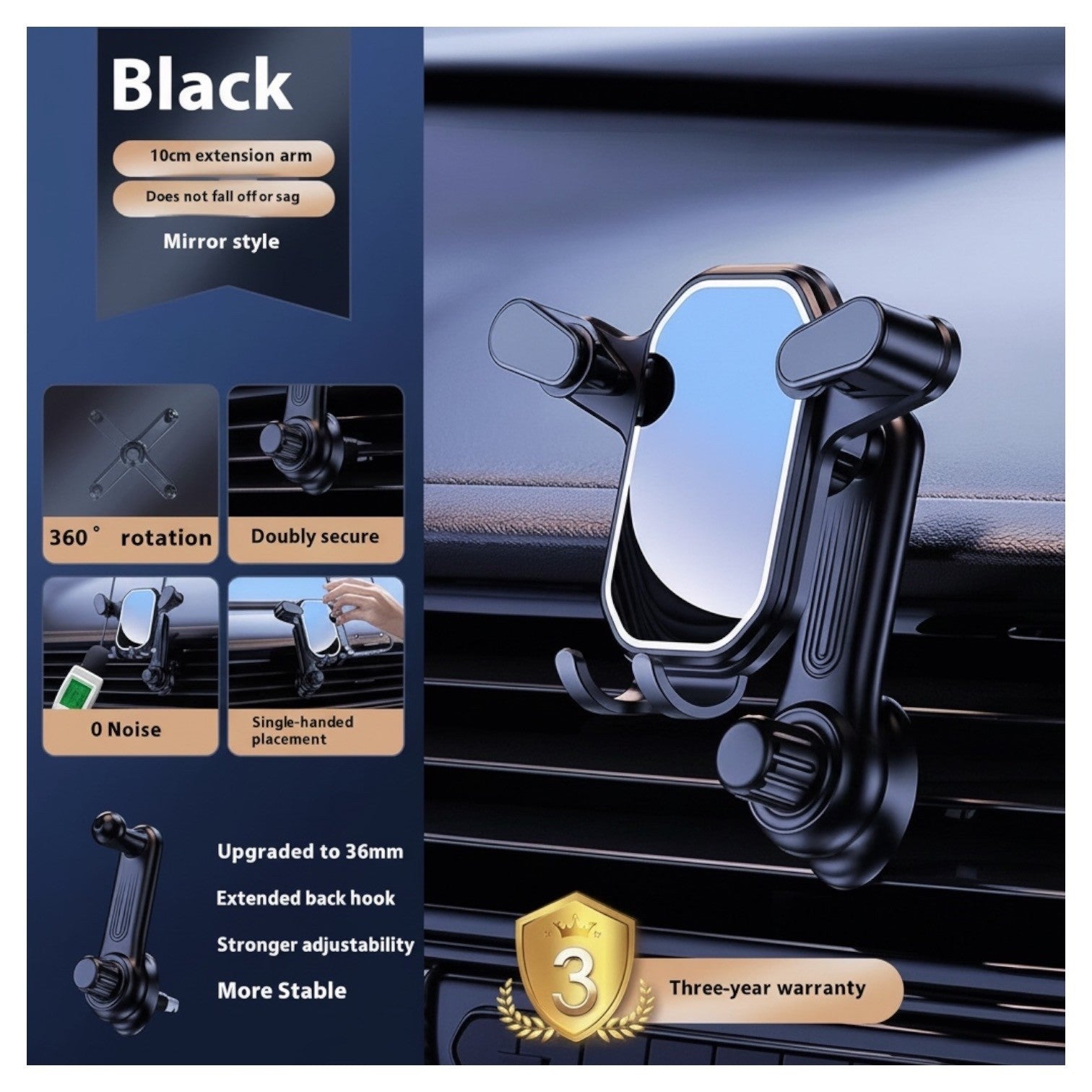 360° Universal Air Vent Mobile Phone Holder 2025 Model Upgraded 3 Year Warranty