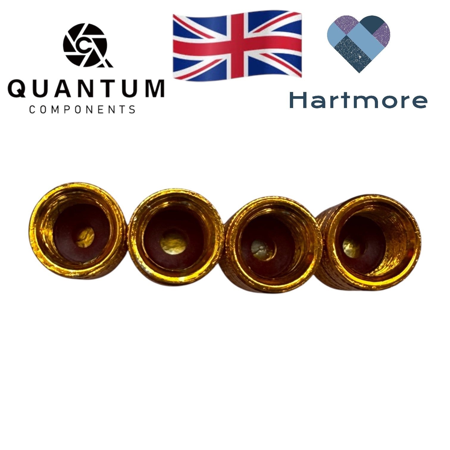 Alloy Tyre Valve Dust Caps (x4) - Universal Fit For All Cars, Bikes, Motorbikes
