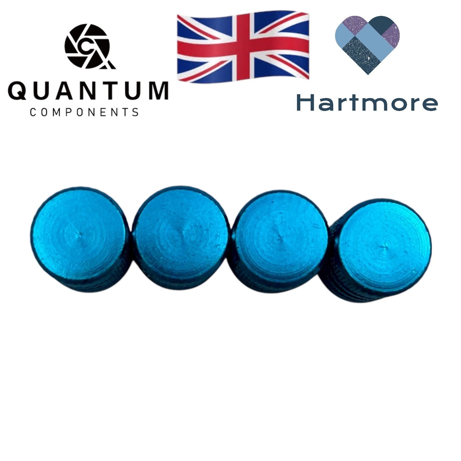 Alloy Tyre Valve Dust Caps (x4) - Universal Fit For All Cars, Bikes, Motorbikes