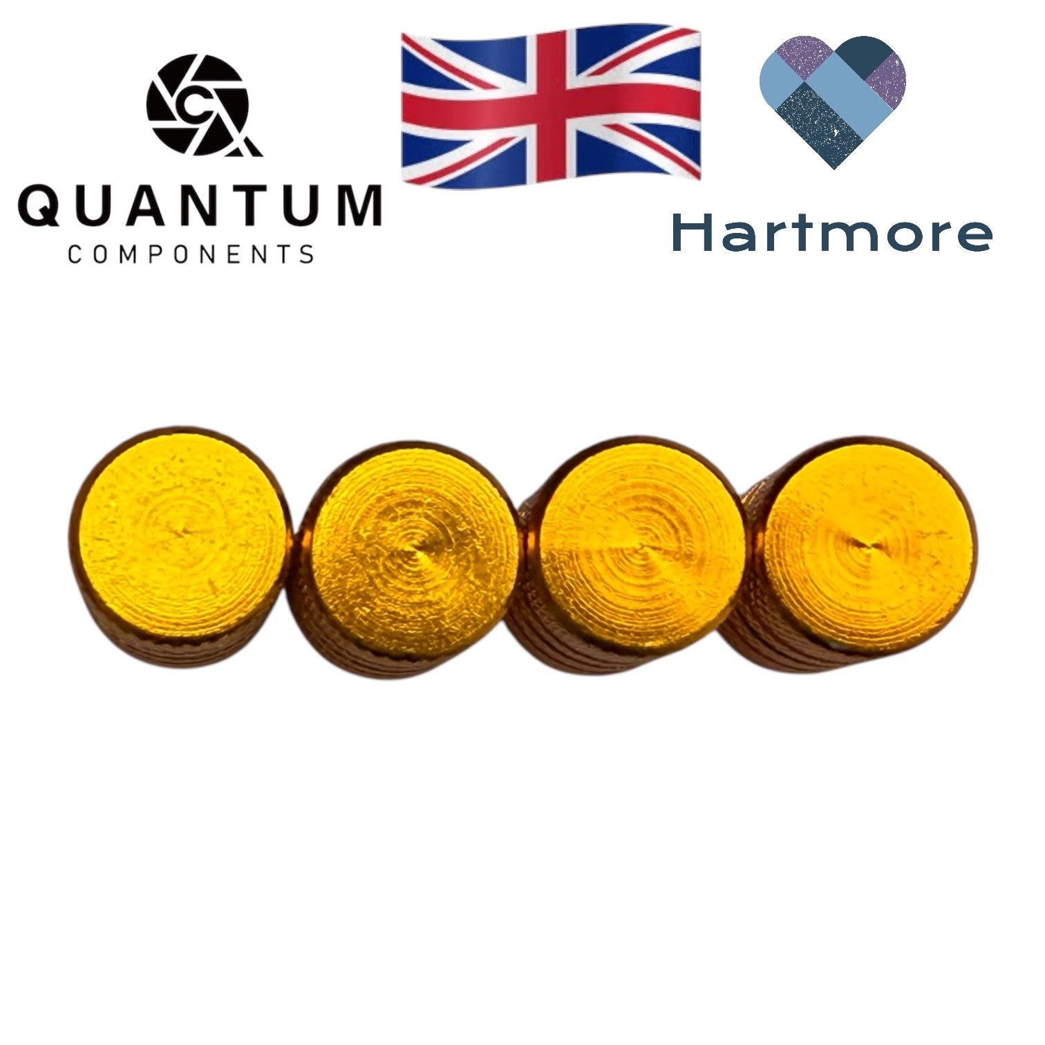 Alloy Tyre Valve Dust Caps (x4) - Universal Fit For All Cars, Bikes, Motorbikes
