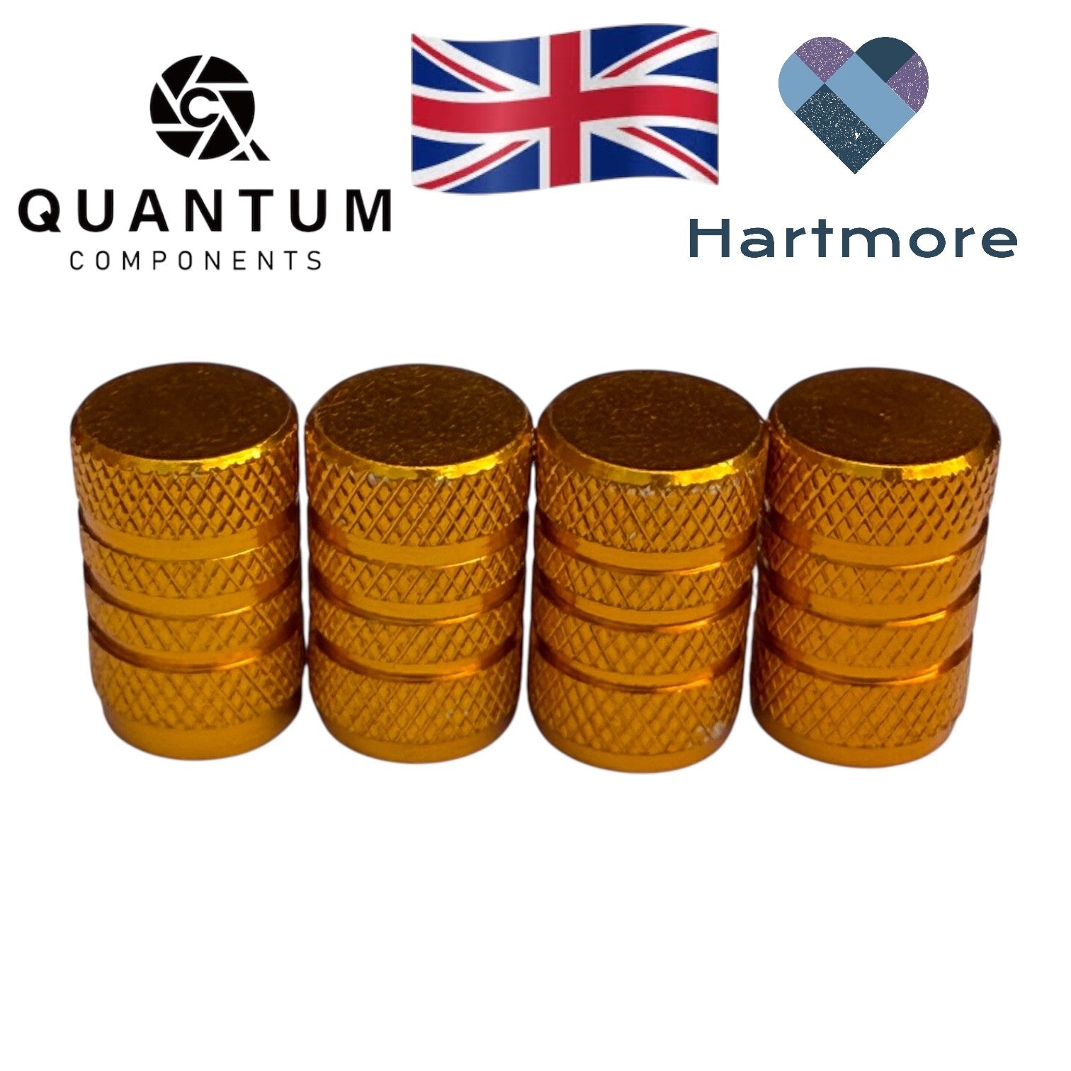 Alloy Tyre Valve Dust Caps (x4) - Universal Fit For All Cars, Bikes, Motorbikes