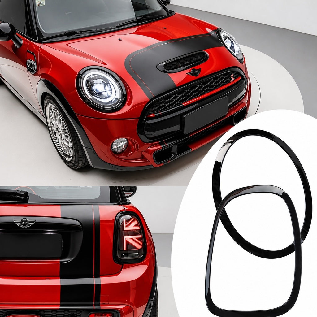 MINI F55 F56 F57 Gloss Black Headlight & Taillight Surround Trim Set | 4 Piece | 2014-2020
