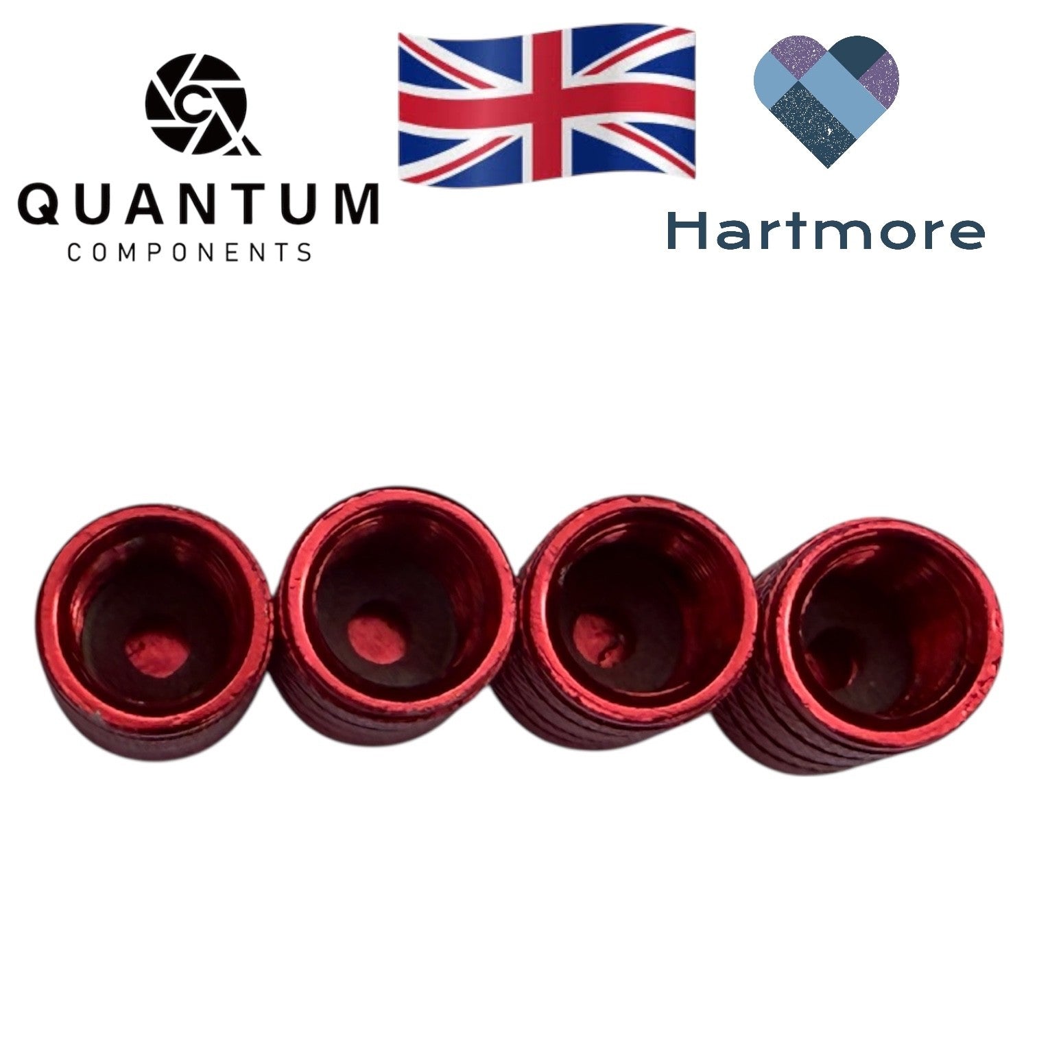 Alloy Tyre Valve Dust Caps (x4) - Universal Fit For All Cars, Bikes, Motorbikes