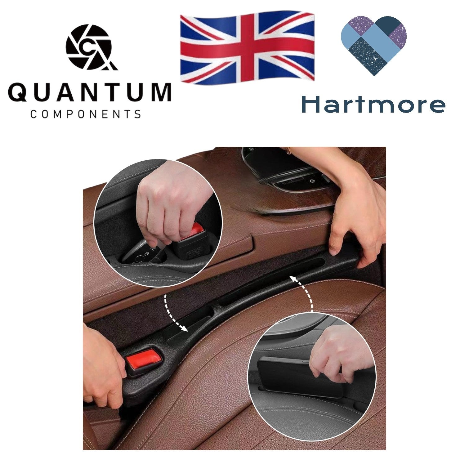 2x Car Seat Gap Filler Side Seam Plug Strip Leak-proof Filling Strip Interior UK