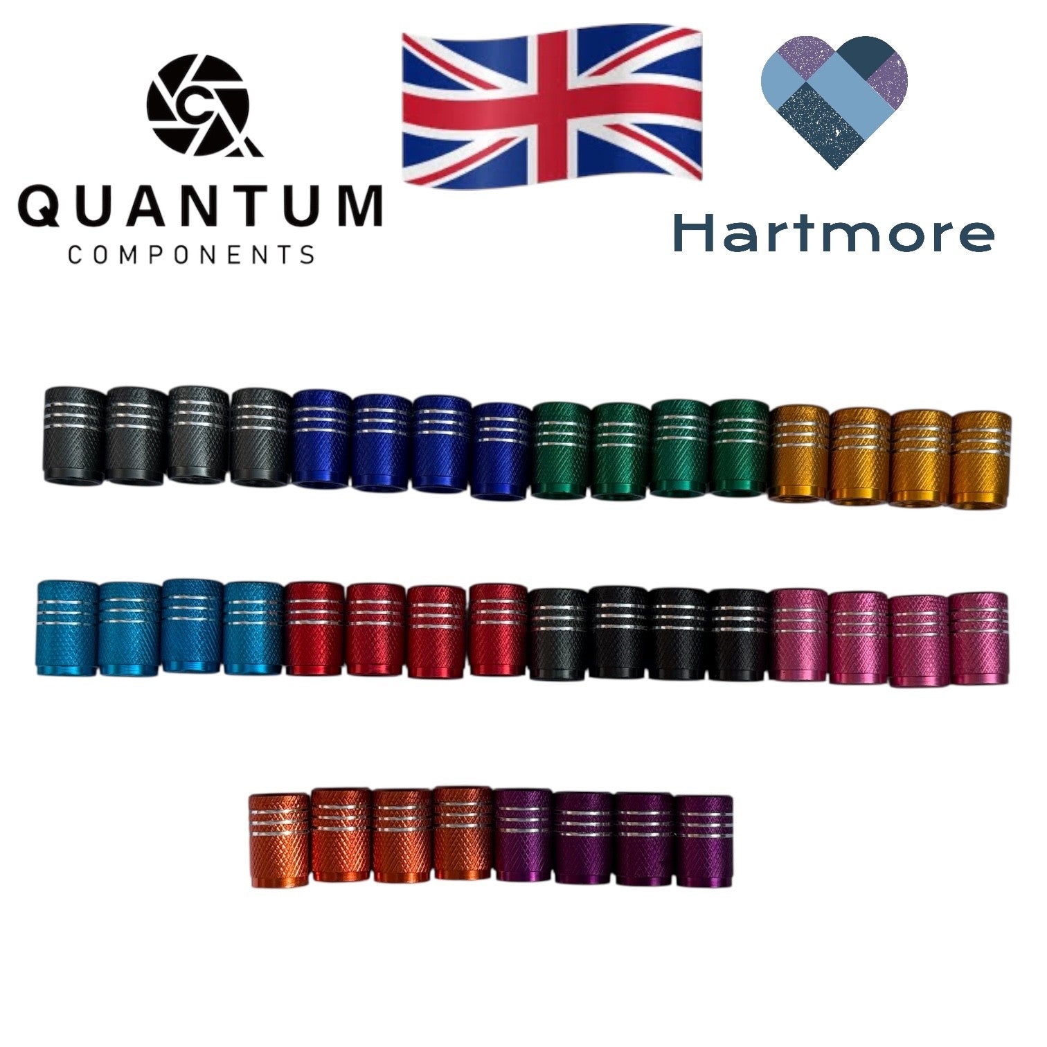 Alloy Tyre Valve Dust Caps (x4) - Universal Fit For All Cars, Bikes, Motorbikes