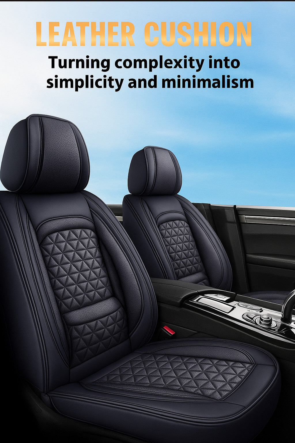 Car Seat Covers Breathable Nappa Leather Non-Slip Universal Premium  Auto