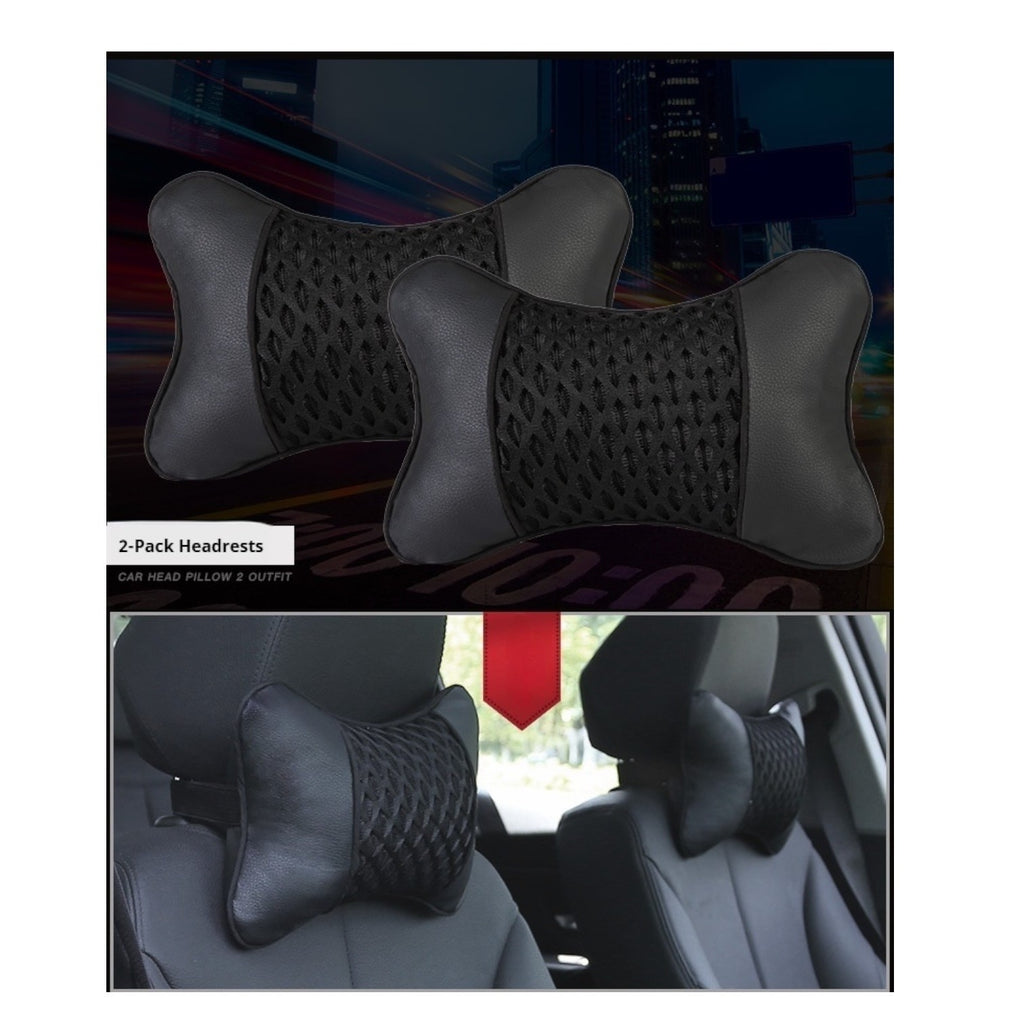 2x Premium Car Seat Head Neck Rest Support Cushion Pad Headrest Bone Pillow UK