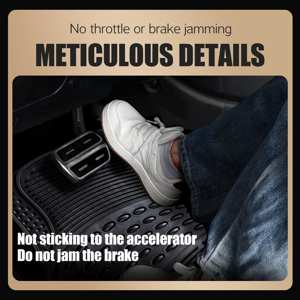 4PC Heavy Duty Universal Black Car Mat Set Carpet & Rubber Non-Slip Car SUV Van