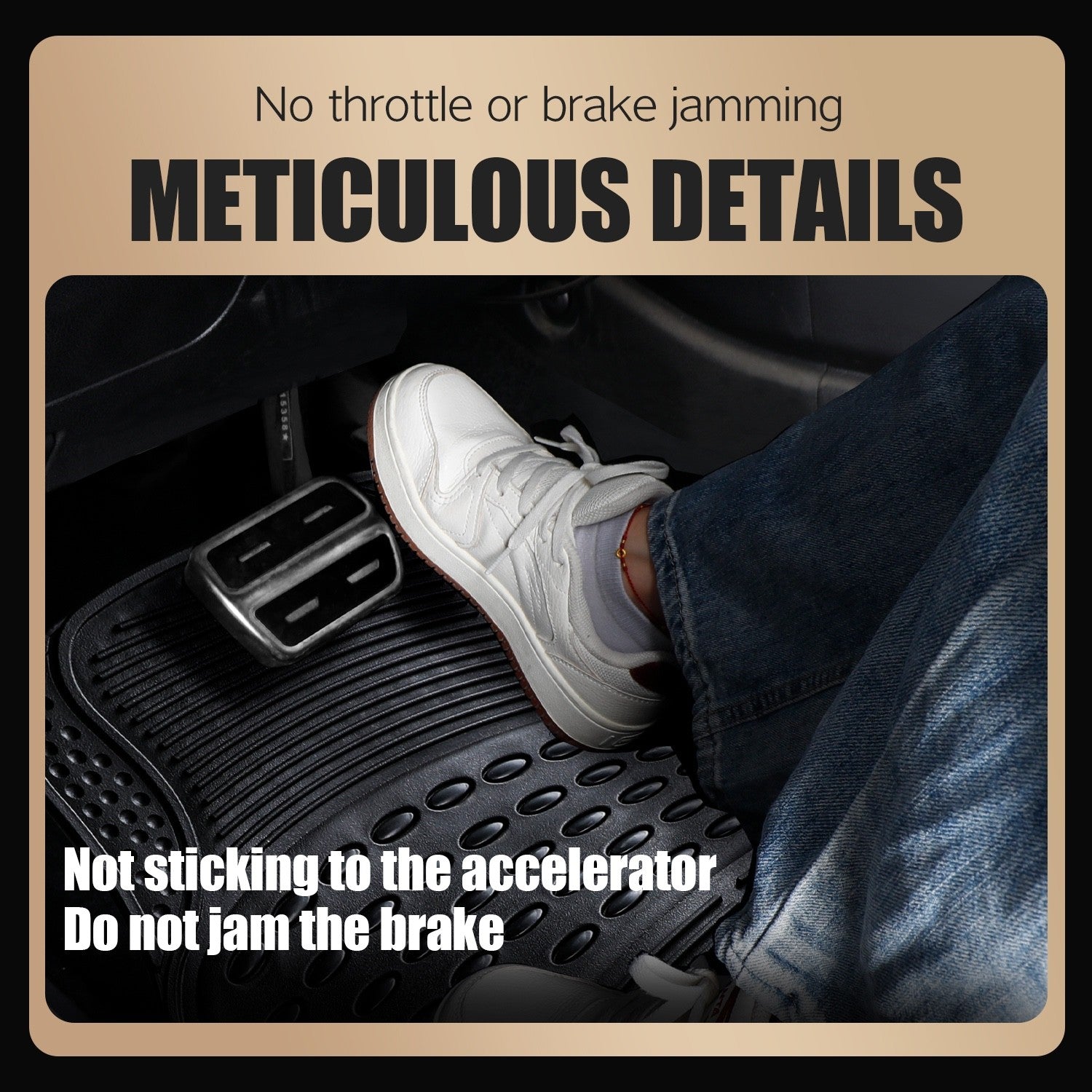 4PC Heavy Duty Universal Black Car Mat Set Carpet & Rubber Non-Slip Car SUV Van