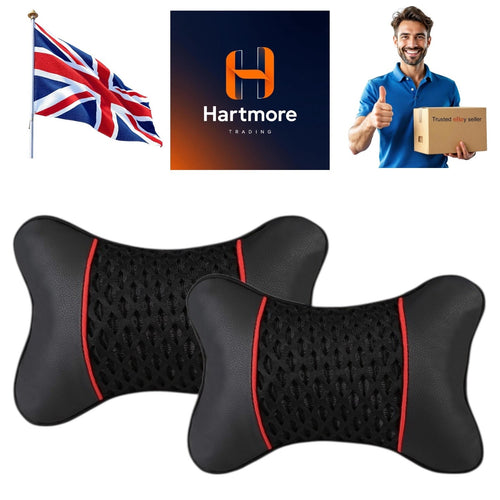 2x Premium Car Seat Head Neck Rest Support Cushion Pad Headrest Bone Pillow UK