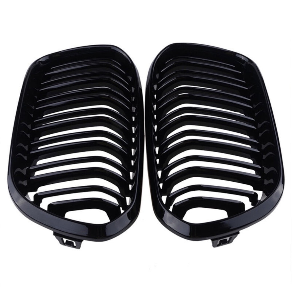 BMW 1 Series F20 F21 LCI Gloss Black Front Kidney Grilles | 2015-2019 | Hartmore Automotive