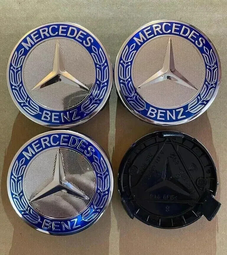 4x Mercedes Alloy Wheel Centre Hub Caps 75mm A B C E S M Class ML CLA