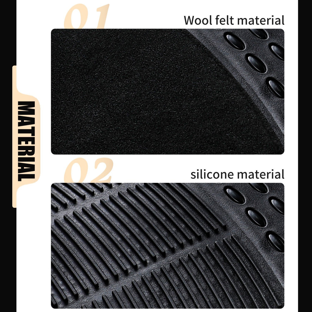 4PC Heavy Duty Universal Black Car Mat Set Carpet & Rubber Non-Slip Car SUV Van
