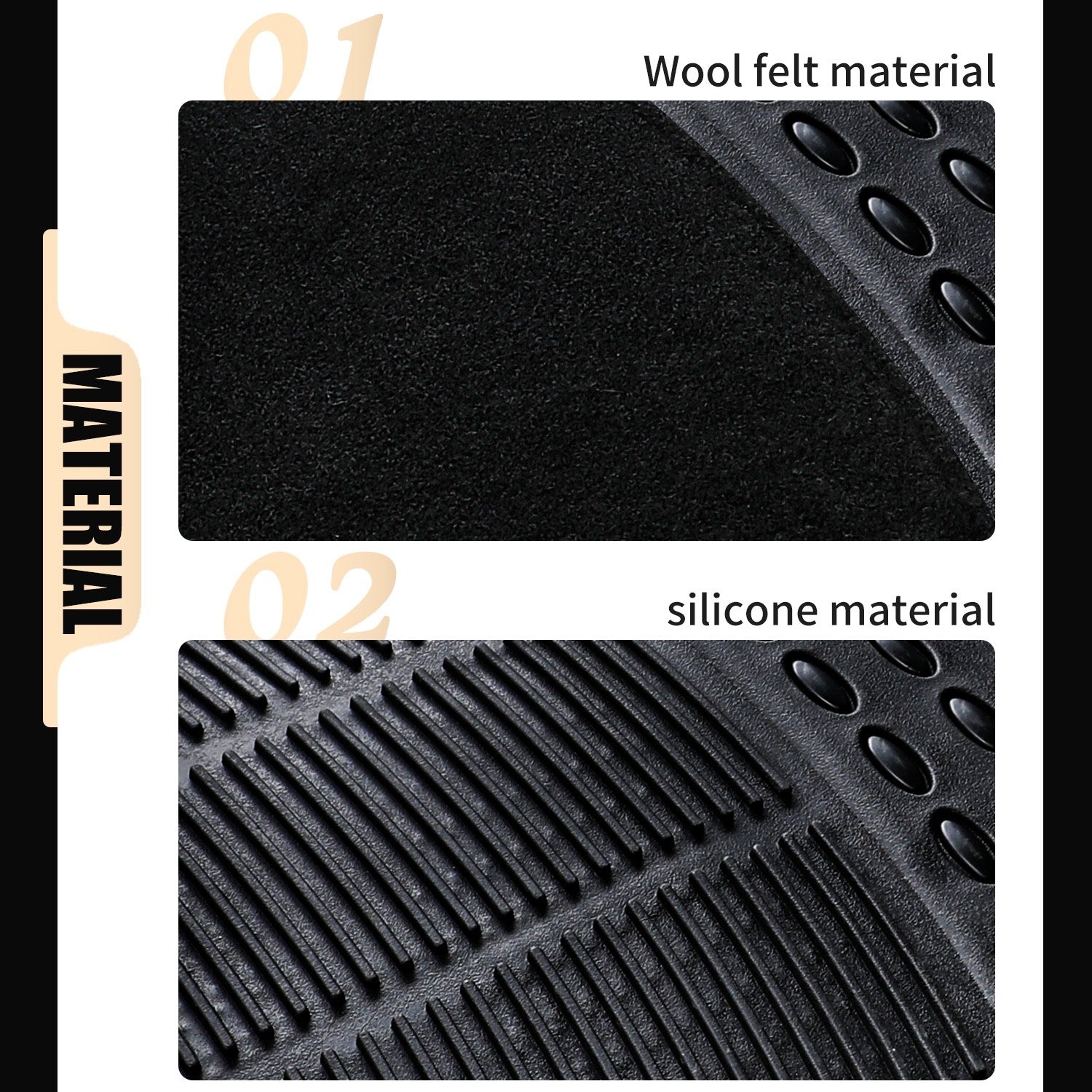 4PC Heavy Duty Universal Black Car Mat Set Carpet & Rubber Non-Slip Car SUV Van