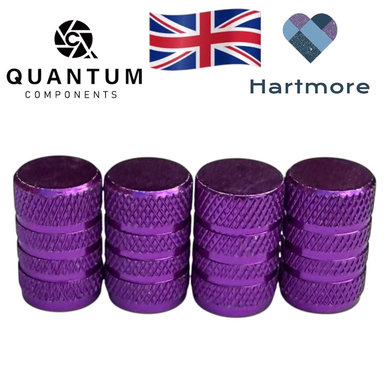 Alloy Tyre Valve Dust Caps (x4) - Universal Fit For All Cars, Bikes, Motorbikes