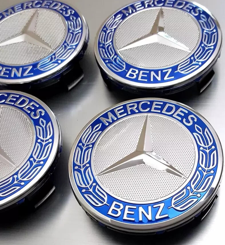 4x Mercedes Alloy Wheel Centre Hub Caps 75mm A B C E S M Class ML CLA