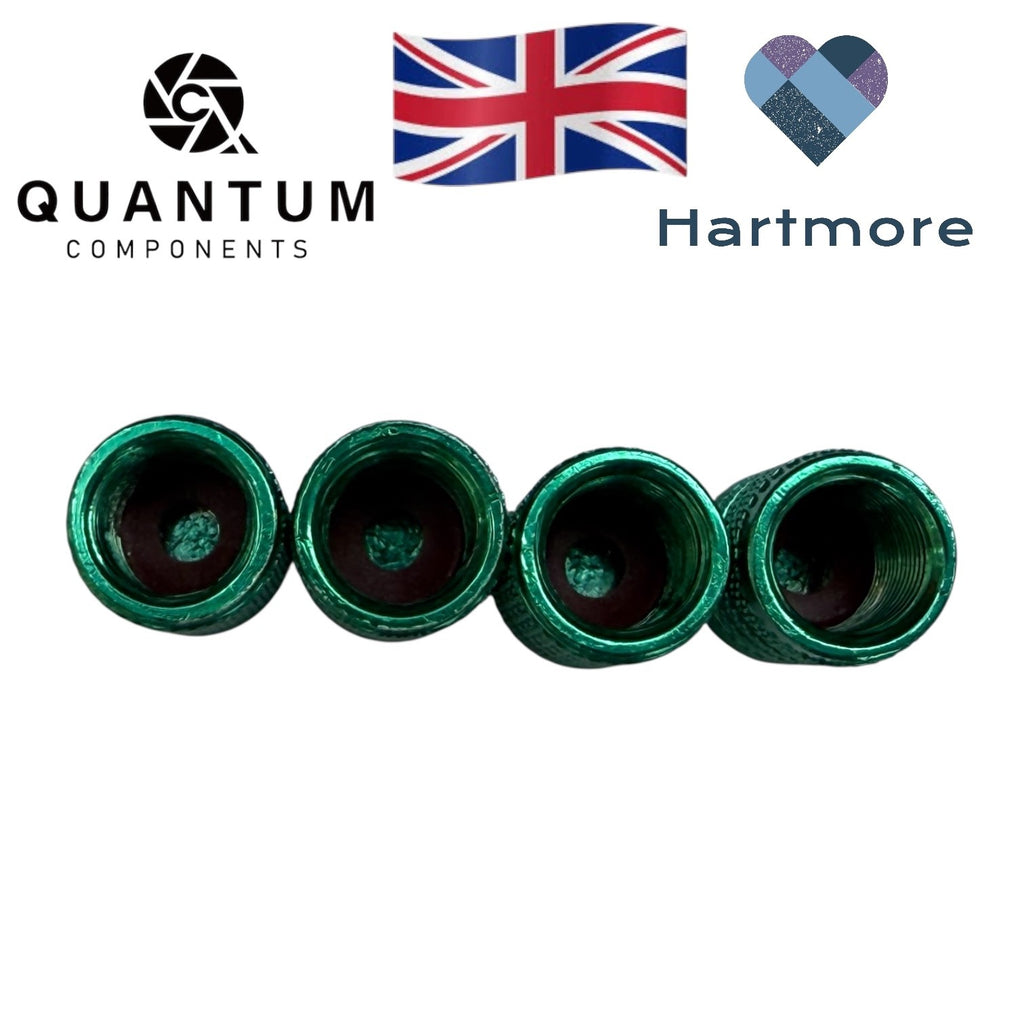 Alloy Tyre Valve Dust Caps (x4) - Universal Fit For All Cars, Bikes, Motorbikes