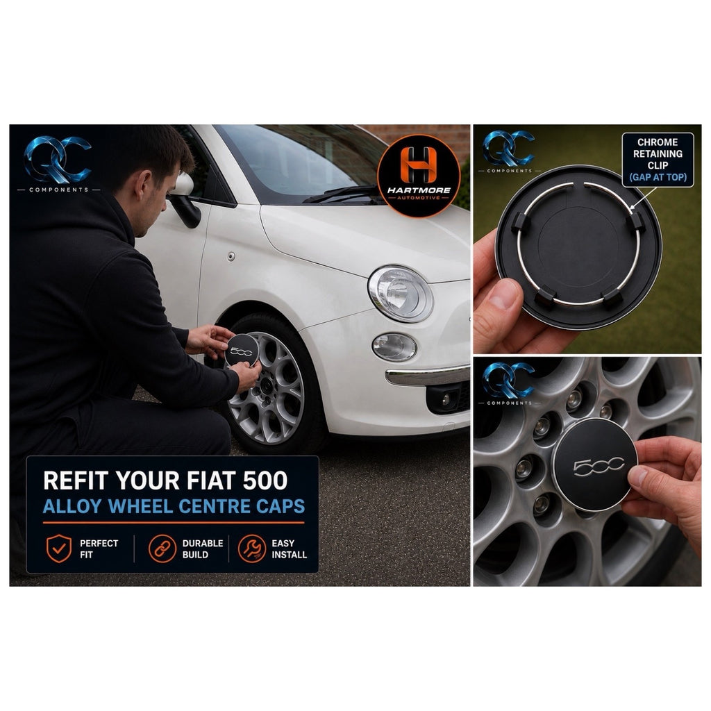 Fiat 500 Compatible Clips Cap Securing  Rings Aftermarket  x4 (set of 4)