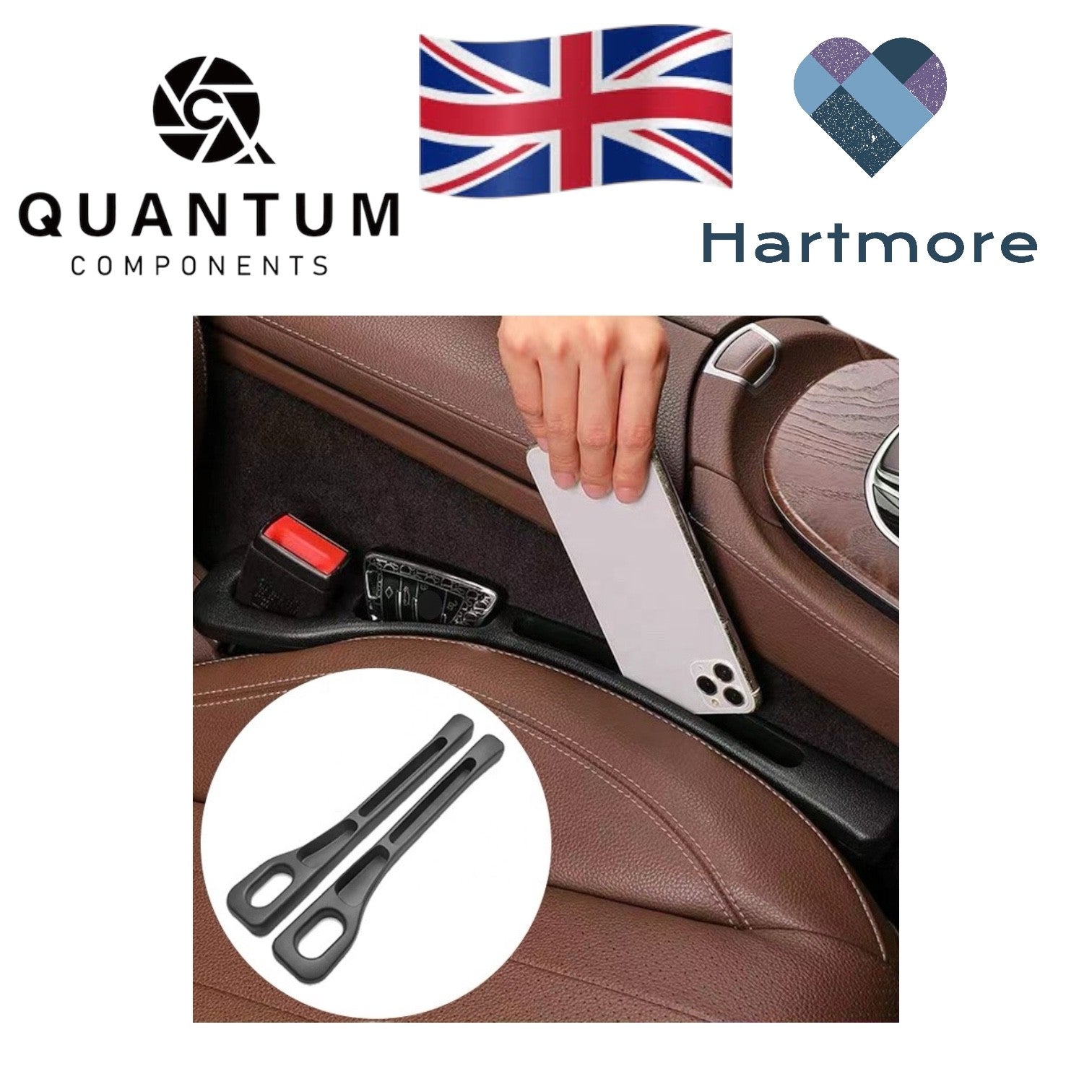 2x Car Seat Gap Filler Side Seam Plug Strip Leak-proof Filling Strip Interior UK