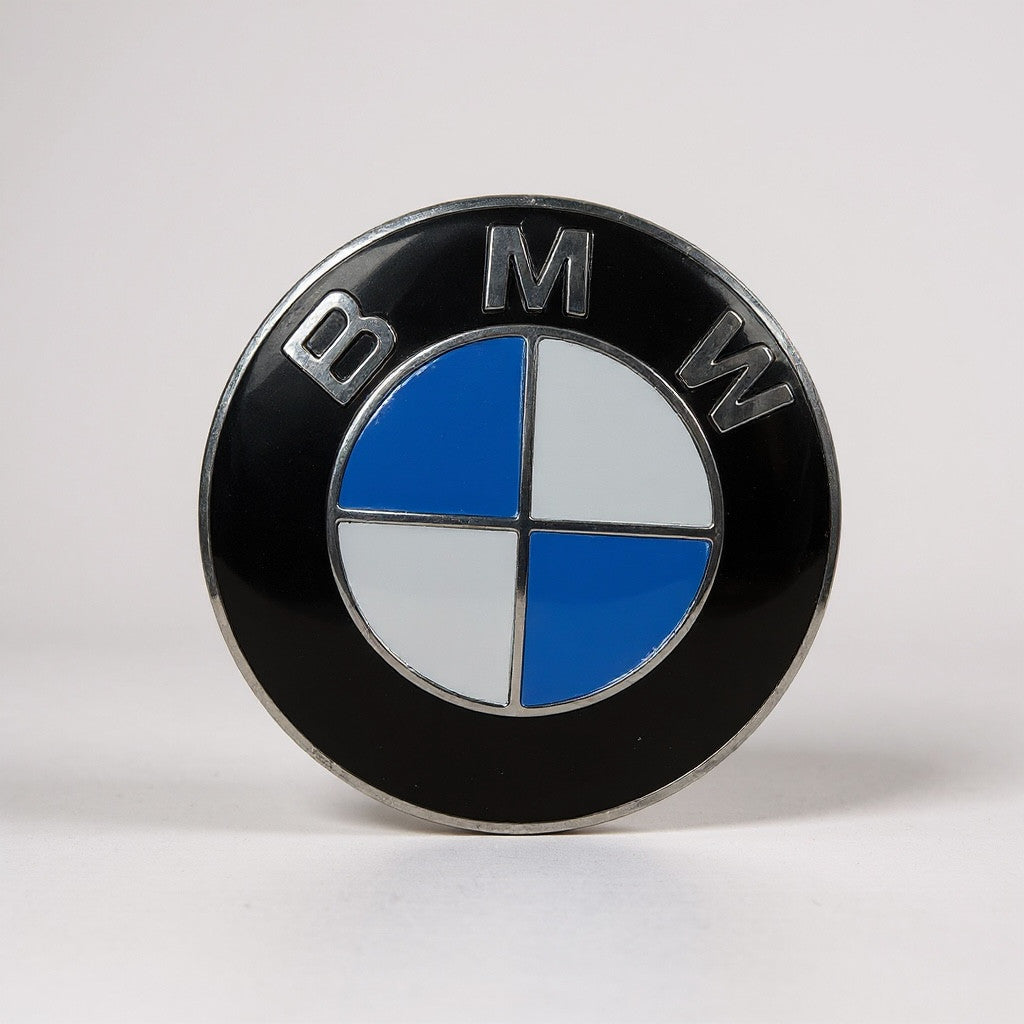 1x BMW 82mm Bonnet/Boot Lid ROUND EMBLEM BADGE 2 PIN E30 E36 E46 E90 E39 E60