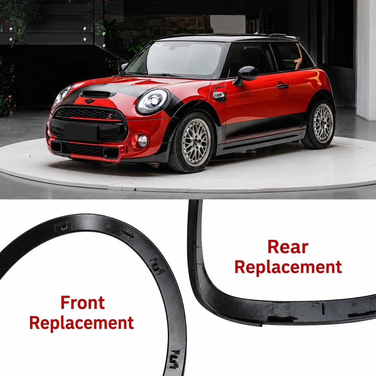 MINI F55 F56 F57 Gloss Black Headlight & Taillight Surround Trim Set | 4 Piece | 2014-2020
