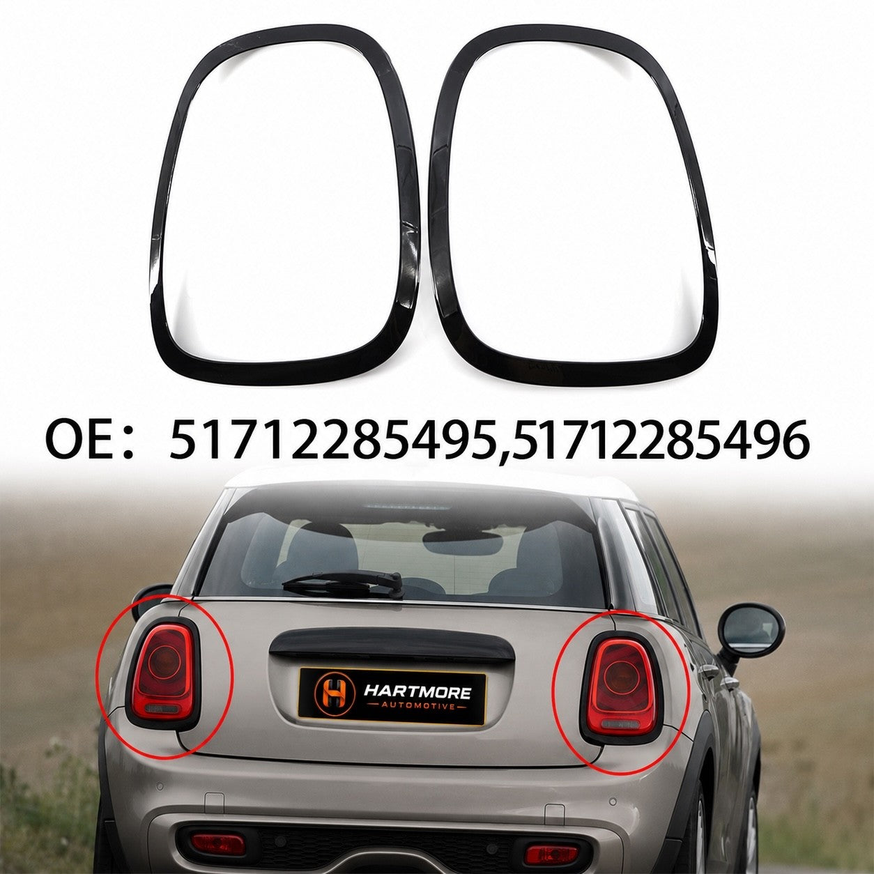 MINI F55 F56 F57 Gloss Black Headlight & Taillight Surround Trim Set | 4 Piece | 2014-2020