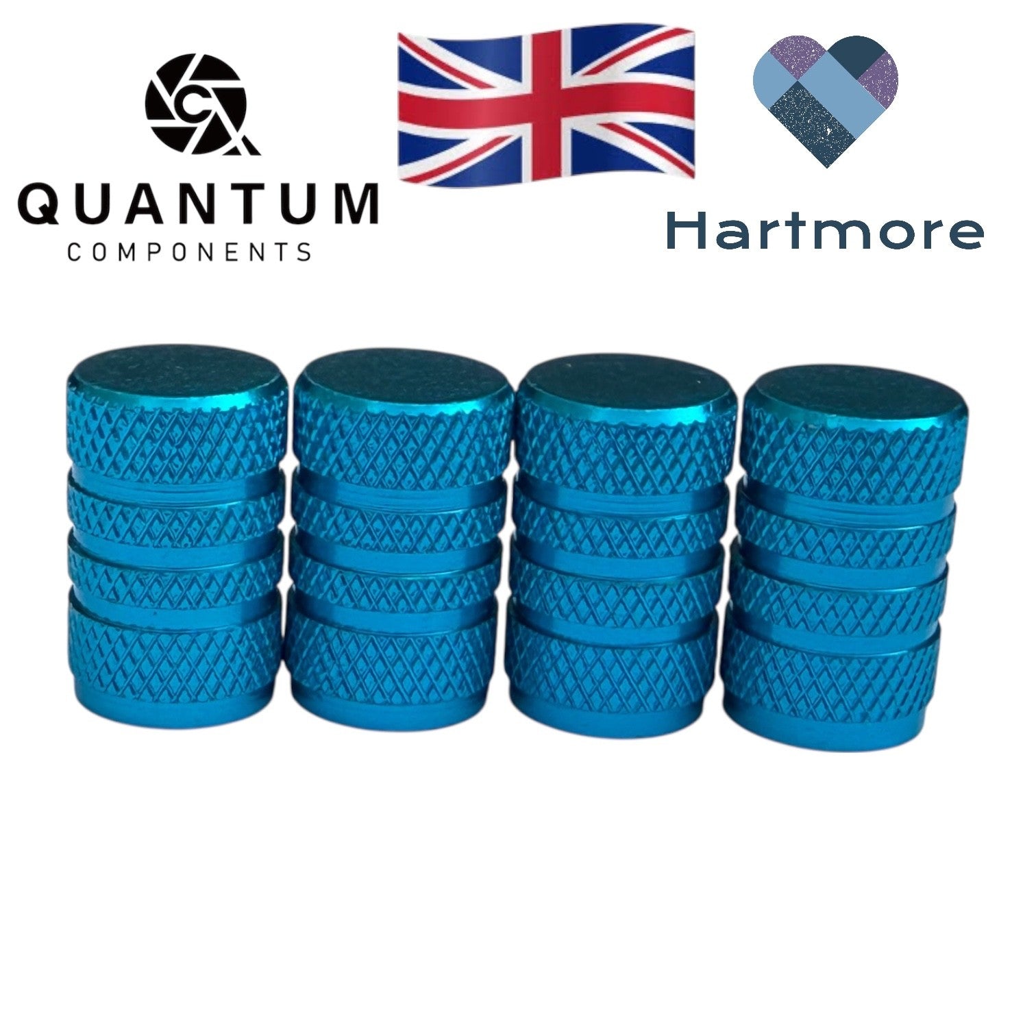 Alloy Tyre Valve Dust Caps (x4) - Universal Fit For All Cars, Bikes, Motorbikes