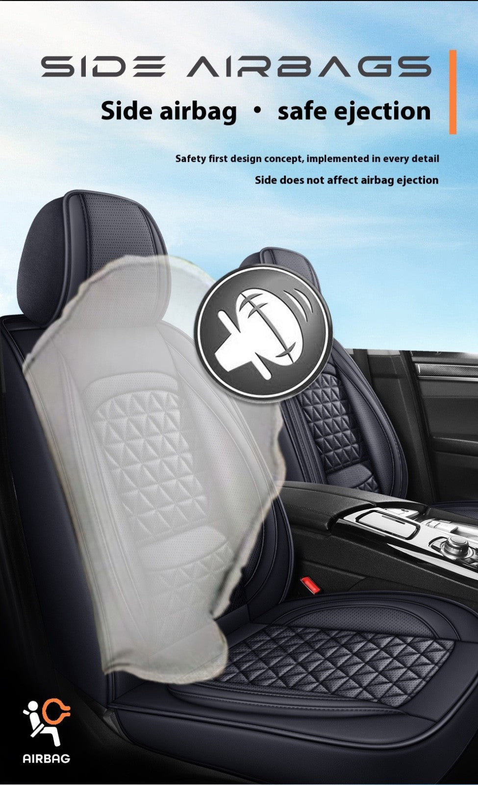 Car Seat Covers Breathable Nappa Leather Non-Slip Universal Premium  Auto