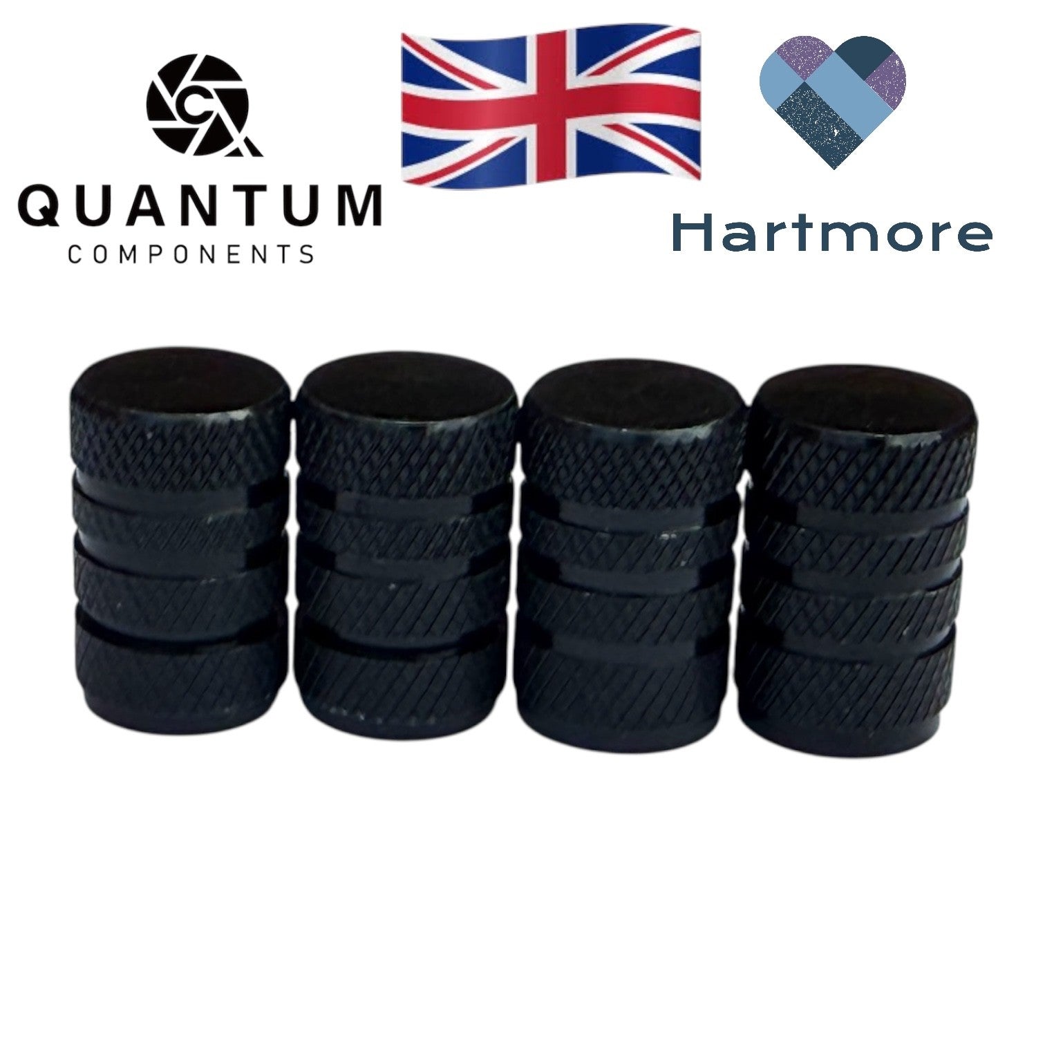Alloy Tyre Valve Dust Caps (x4) - Universal Fit For All Cars, Bikes, Motorbikes