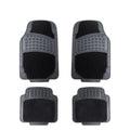 4PC Heavy Duty Universal Black Car Mat Set Carpet & Rubber Non-Slip Car SUV Van