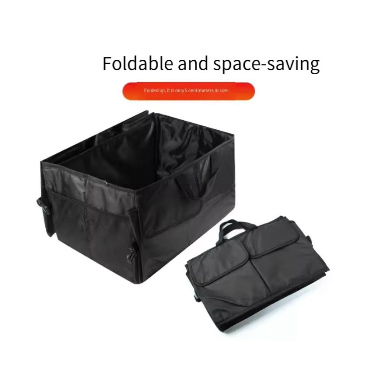 BLACK HEAVY DUTY COLLAPSIBLE CAR BOOT FOLDABLE ORGANISER TIDY STORAGE BOX