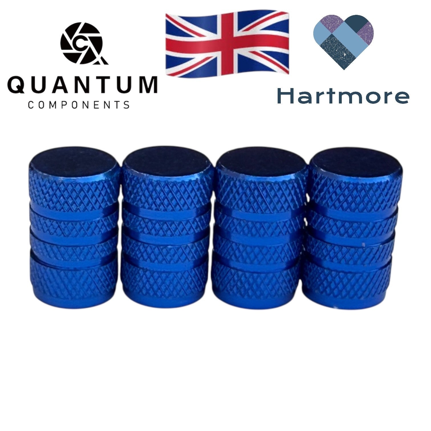 Alloy Tyre Valve Dust Caps (x4) - Universal Fit For All Cars, Bikes, Motorbikes