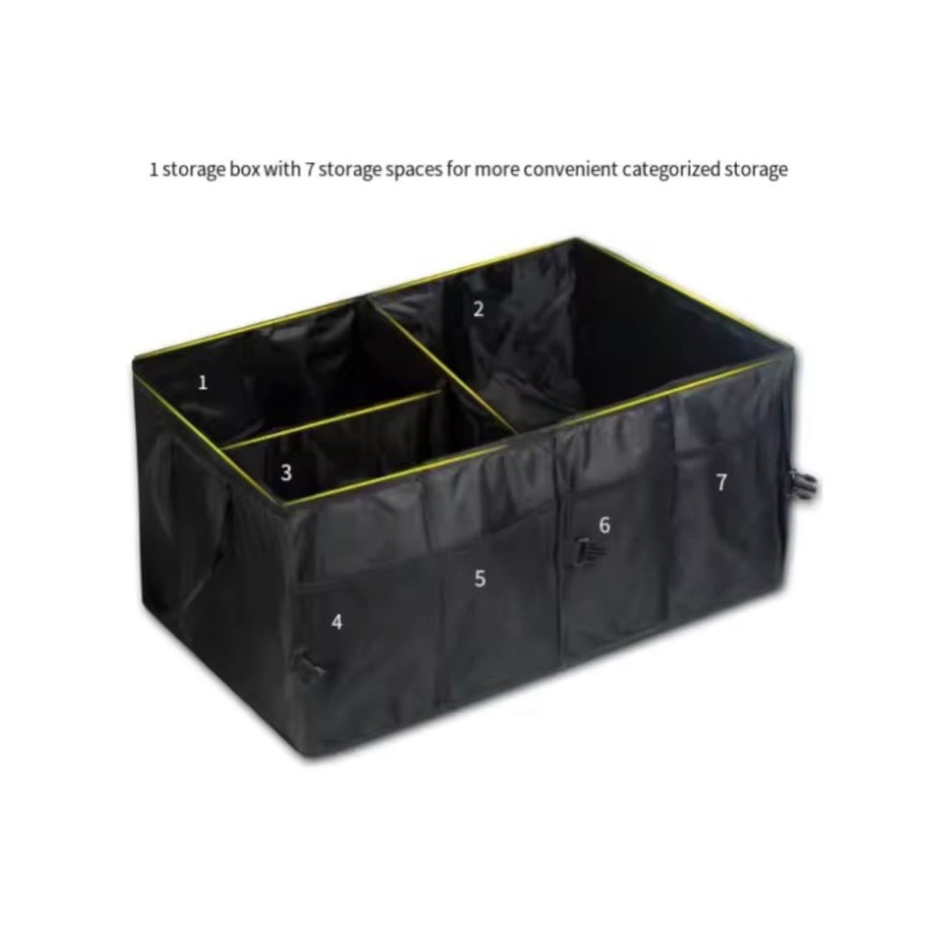 BLACK HEAVY DUTY COLLAPSIBLE CAR BOOT FOLDABLE ORGANISER TIDY STORAGE BOX