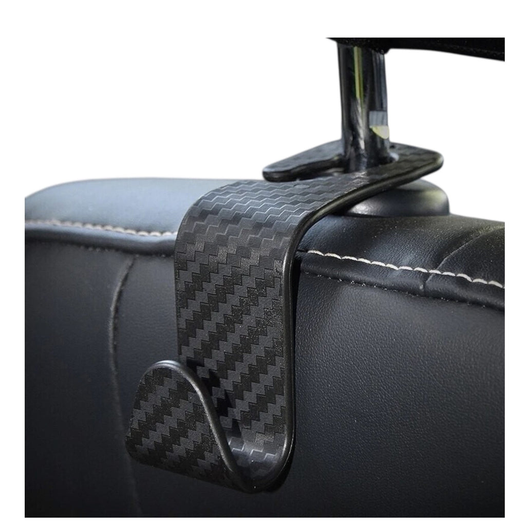 4PCS Carbon Fibre Auto Back Seat Headrest Hook Storage Hanger Car Accessories