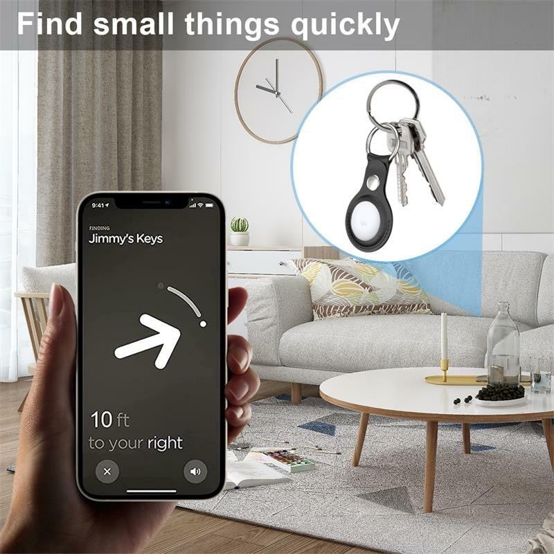 AirTag Case For Air Tag Cover Tracker PU LEATHER Car Key Chain Ring Holder