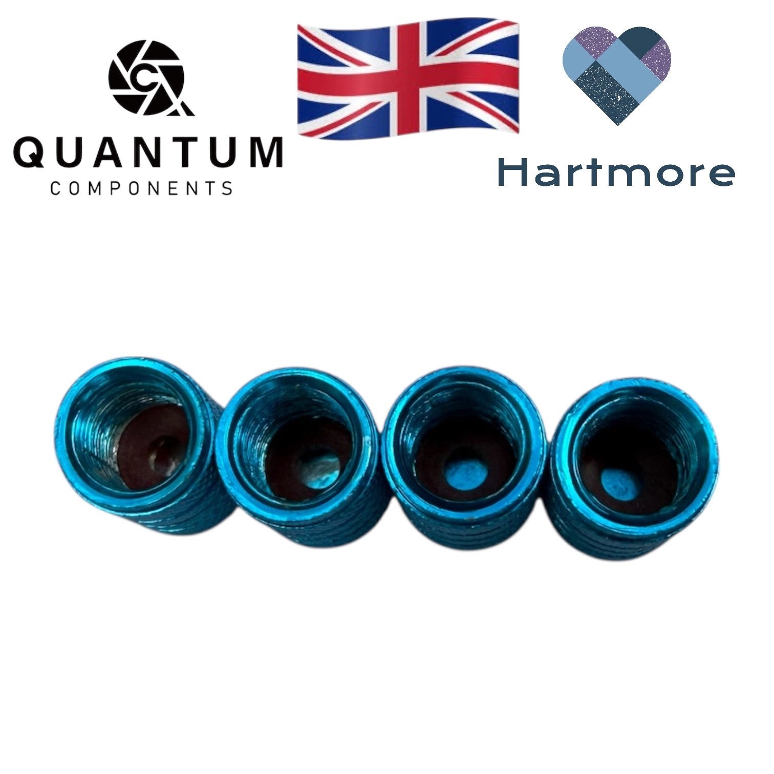 Alloy Tyre Valve Dust Caps (x4) - Universal Fit For All Cars, Bikes, Motorbikes