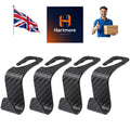 4PCS Carbon Fibre Auto Back Seat Headrest Hook Storage Hanger Car Accessories
