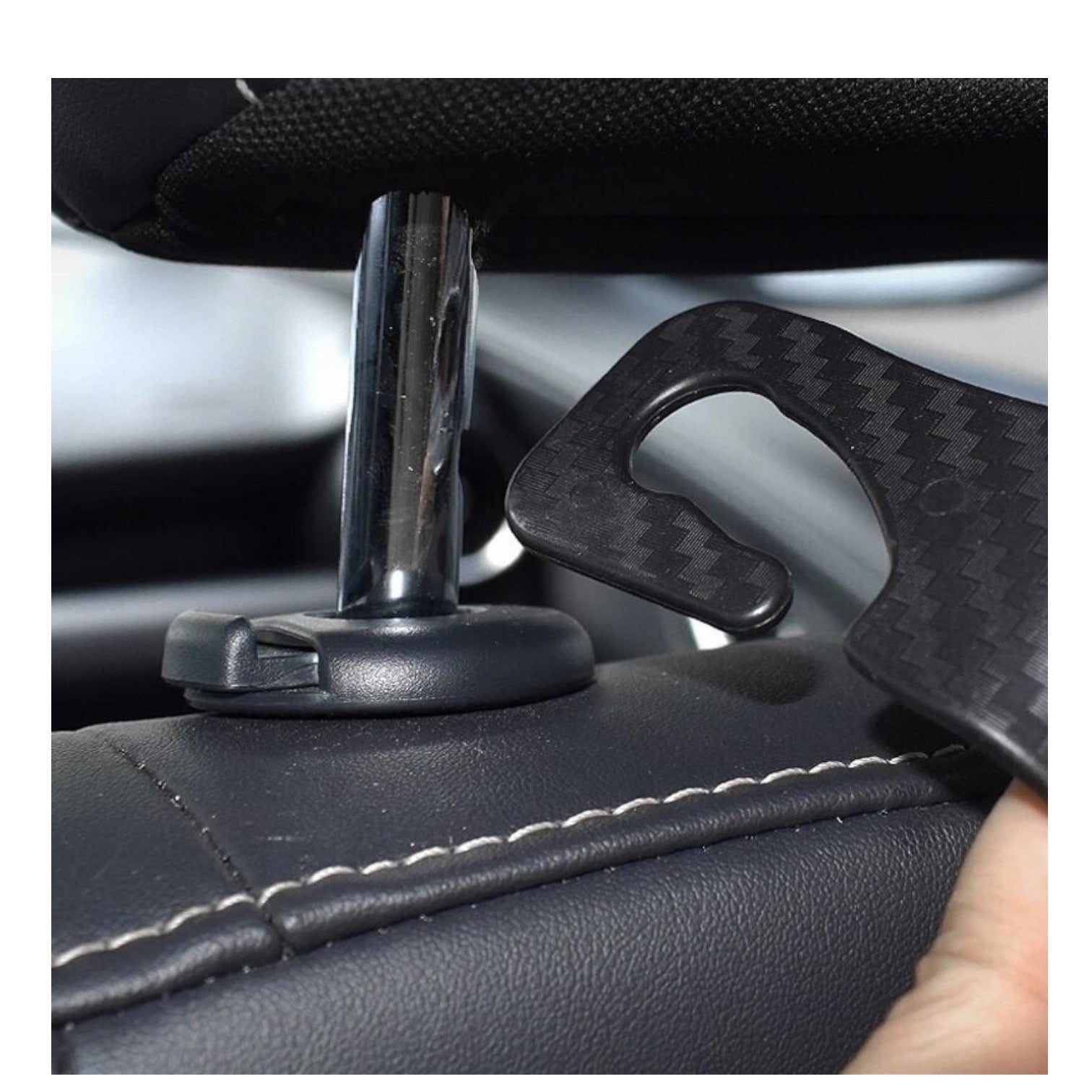 4PCS Carbon Fibre Auto Back Seat Headrest Hook Storage Hanger Car Accessories