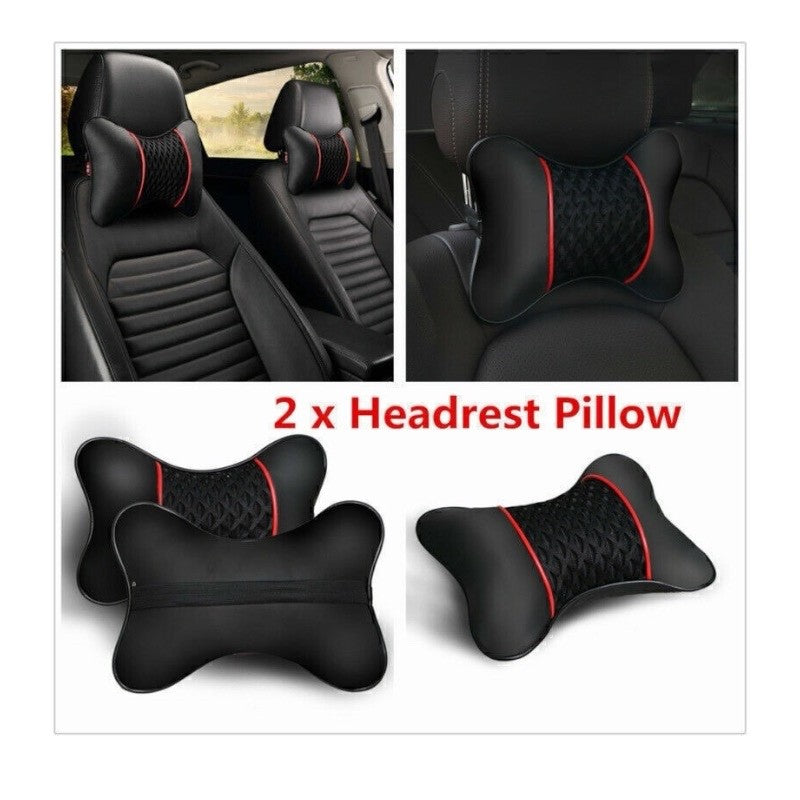 2x Premium Car Seat Head Neck Rest Support Cushion Pad Headrest Bone Pillow UK