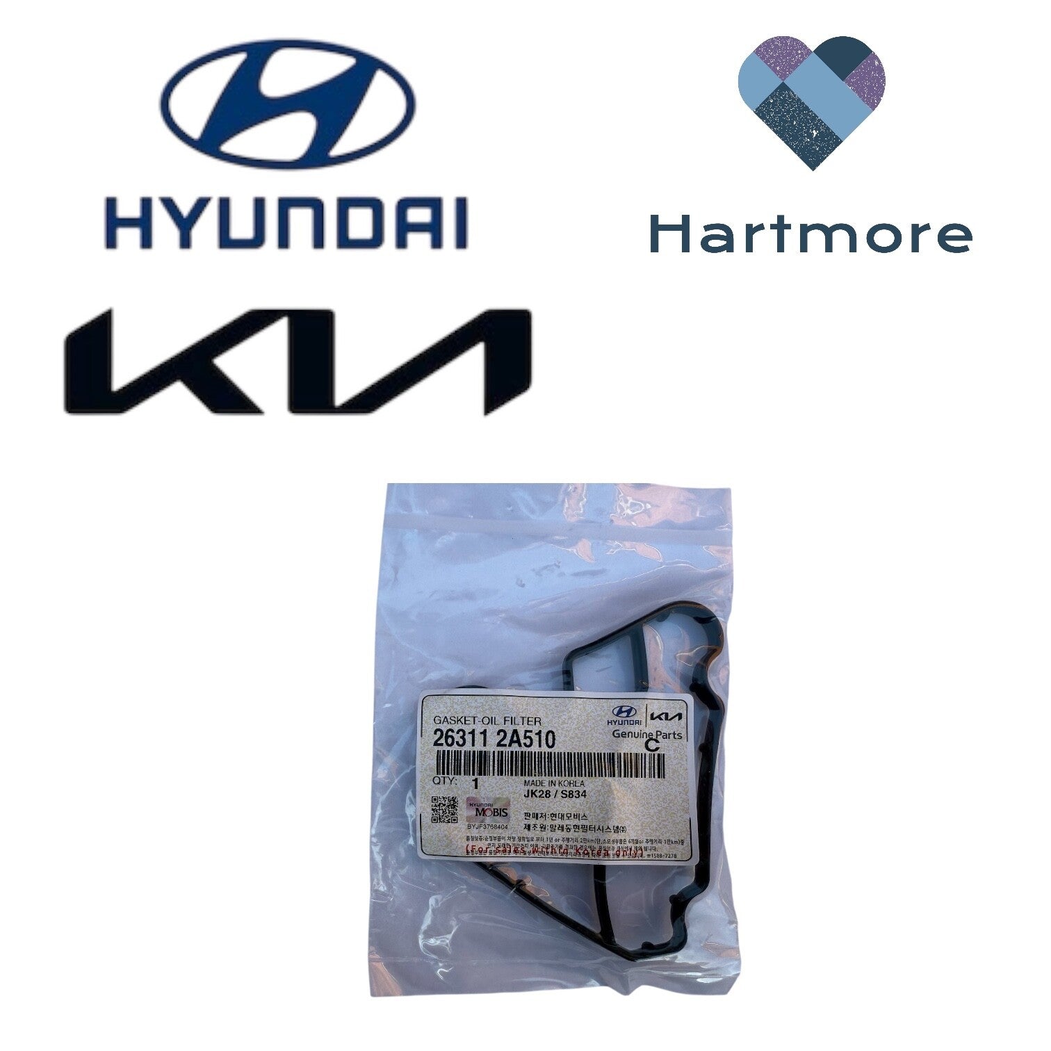 Genuine OEM Hyundai/Kia Oil Filter Gasket OE 26311-21510