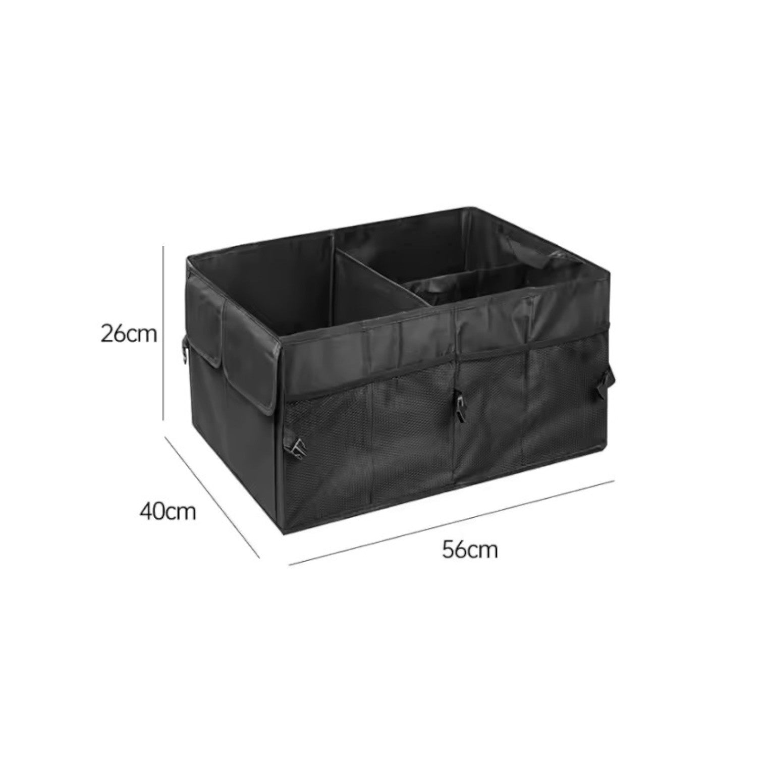 BLACK HEAVY DUTY COLLAPSIBLE CAR BOOT FOLDABLE ORGANISER TIDY STORAGE BOX